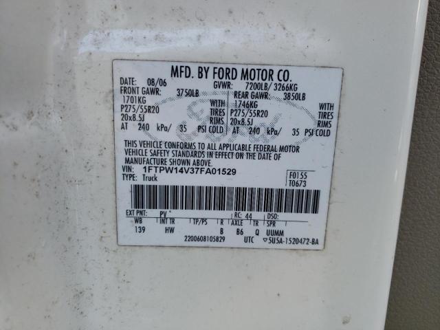 Photo 10 from auction – 2007 FORD F150 SUPER with VIN 1FTPW14V37FA01529
