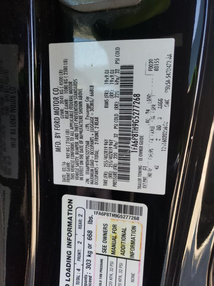 Photo 10 from auction – 2016 FORD MUSTANG with VIN 1FA6P8TH9G5277268