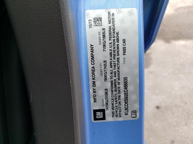 Photo 10 from auction – 2014 CHEVROLET SPARK 1LT with VIN KL8CD6S92EC466835