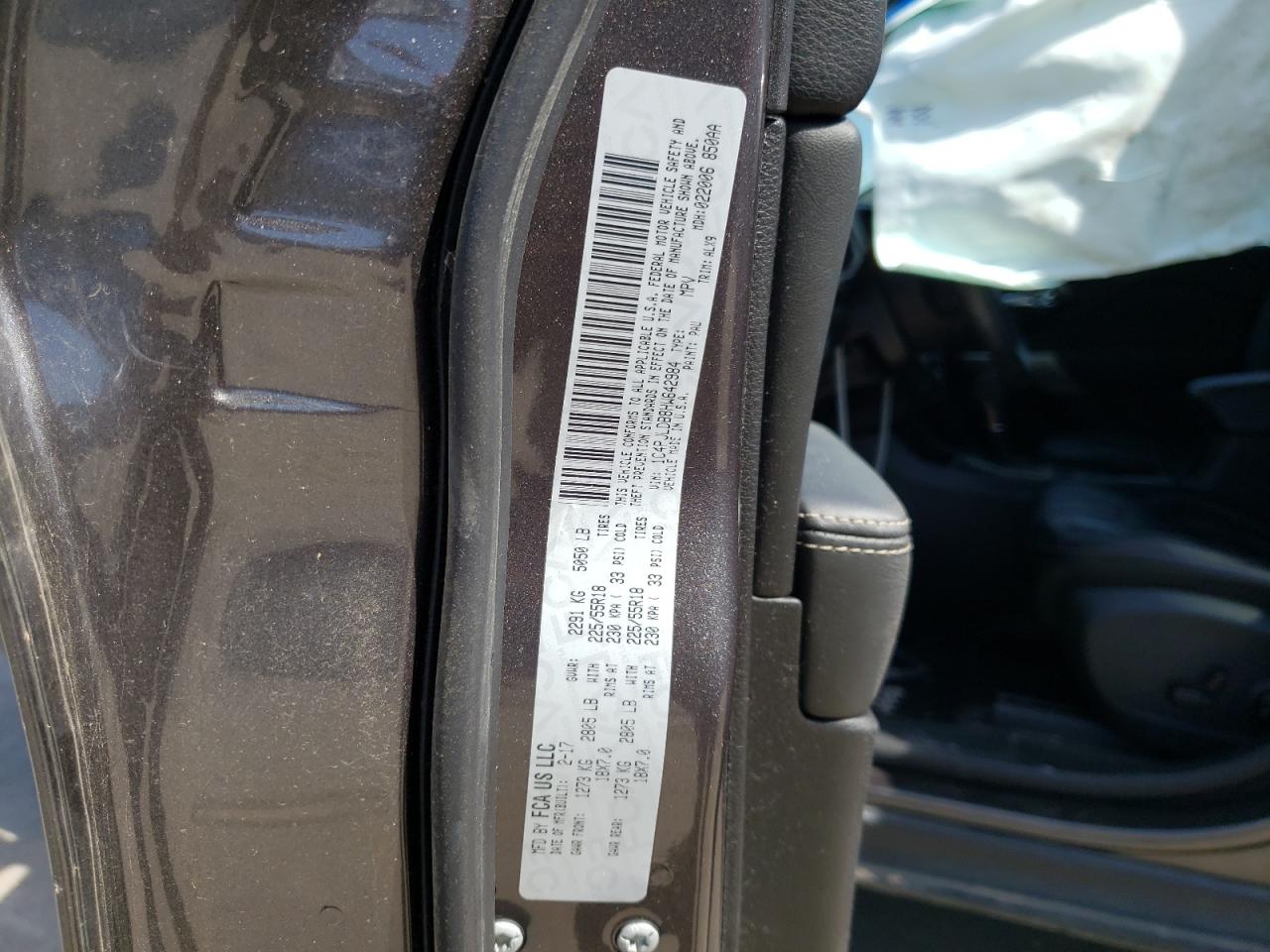 Photo 10 from auction – 2017 JEEP CHEROKEE L with VIN 1C4PJLDB8HW642984