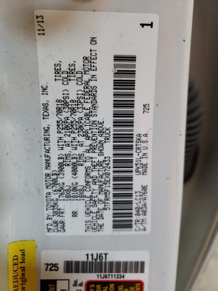 Photo 10 from auction – 2014 TOYOTA TUNDRA DOU with VIN 5TFRM5F15EX072433