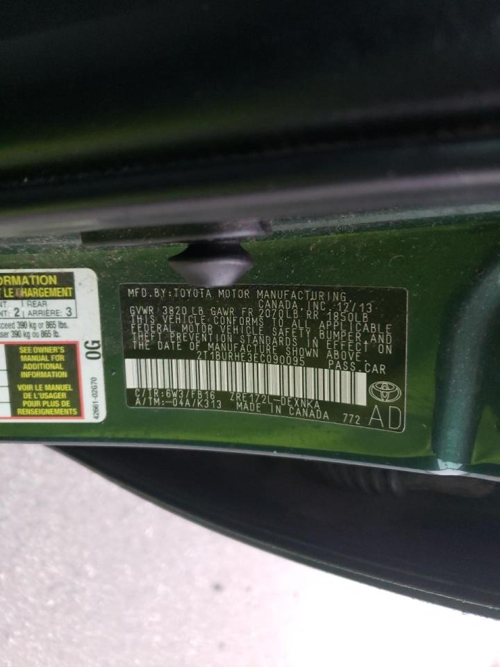 Photo 10 from auction – 2014 TOYOTA COROLLA L with VIN 2T1BURHE3EC090095