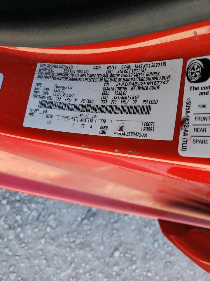 Photo 10 from auction – 2015 FORD FIESTA SE with VIN 3FADP4BJ2FM187747