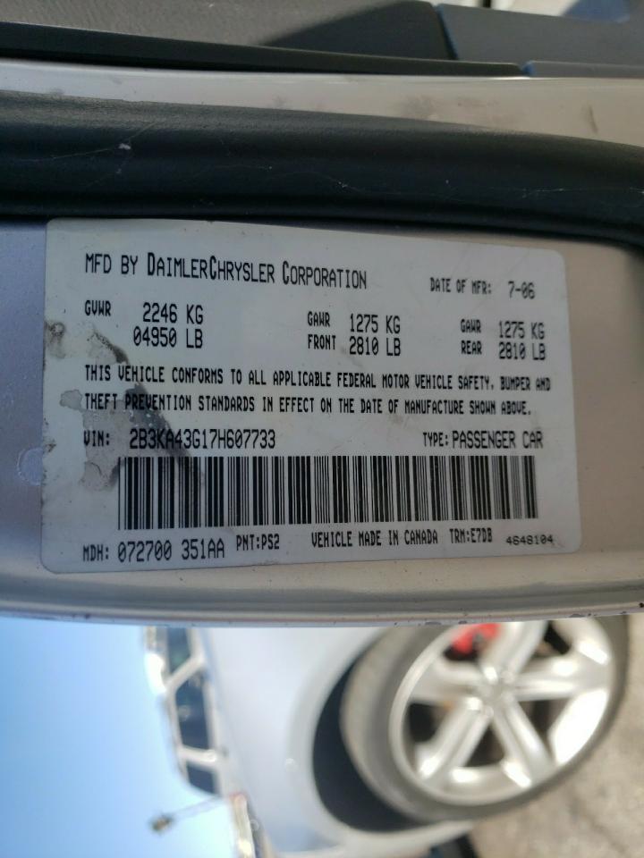 Photo 10 from auction – 2007 DODGE CHARGER SE with VIN 2B3KA43G17H607733