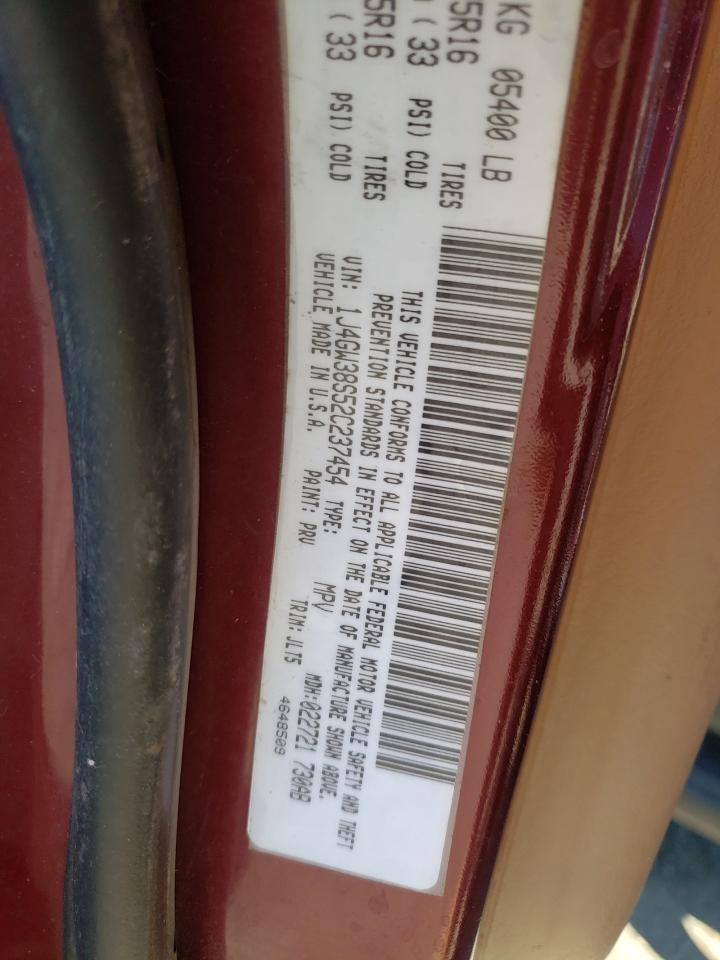 Photo 10 from auction – 2002 JEEP GRAND CHER with VIN 1J4GW38S52C237454