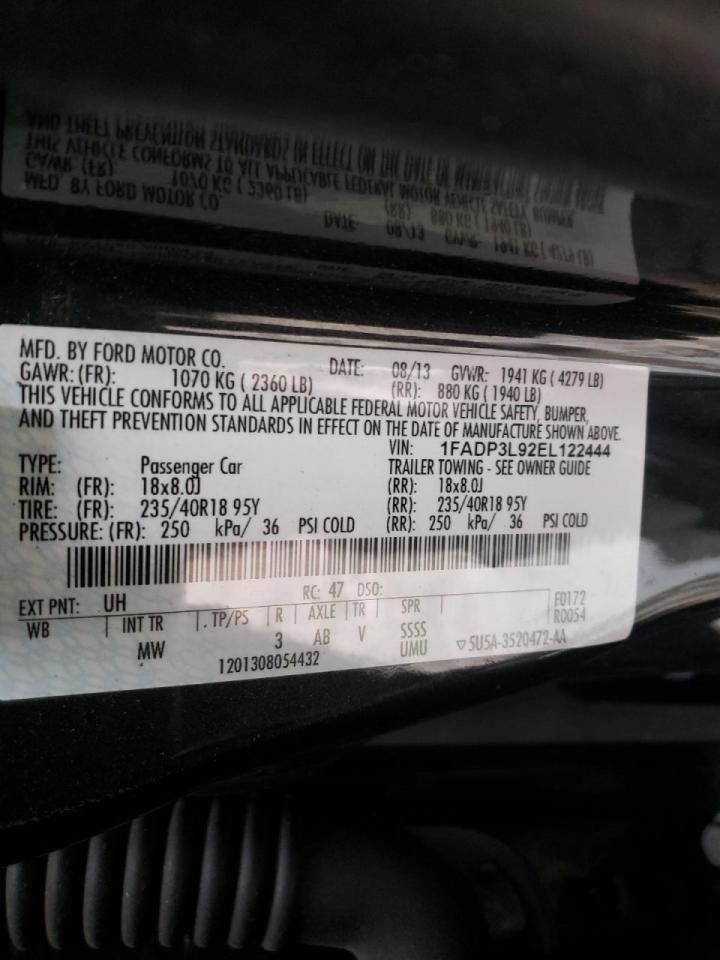 Photo 10 from auction – 2014 FORD FOCUS ST with VIN 1FADP3L92EL122444