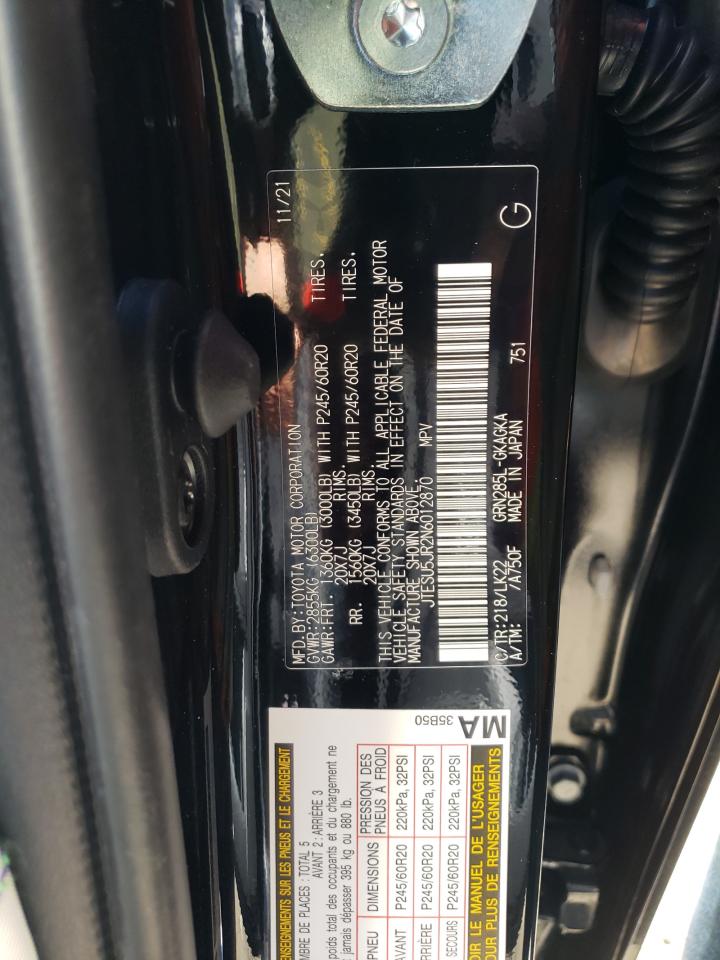 Photo 10 from auction – 2022 TOYOTA 4RUNNER SR with VIN JTESU5JR2N6012870