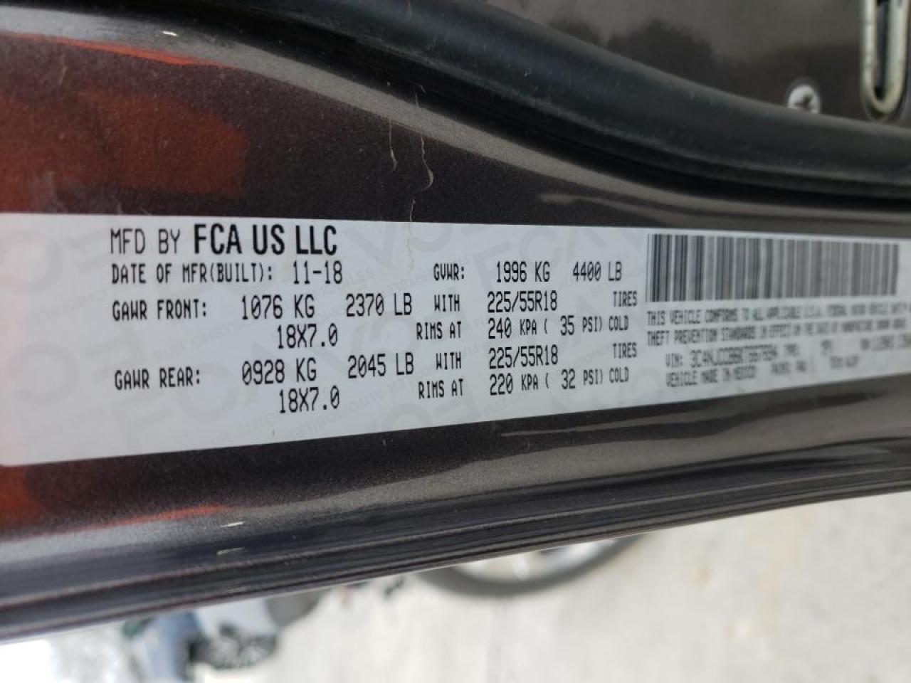 Photo 10 from auction – 2019 JEEP COMPASS LI with VIN 3C4NJCCB6KT667694