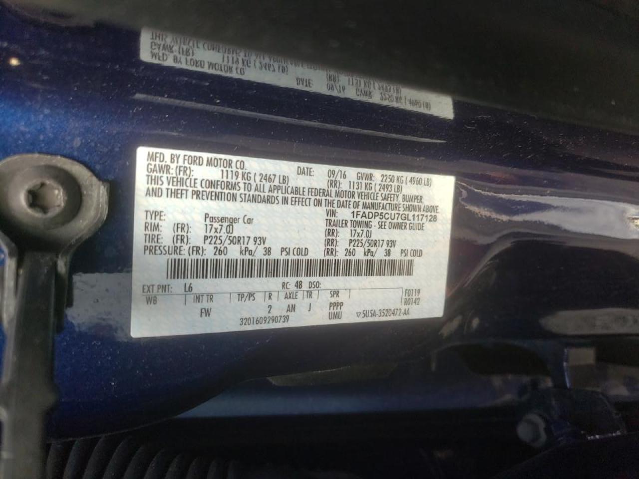 Photo 10 from auction – 2016 FORD C-MAX PREM with VIN 1FADP5CU7GL117128