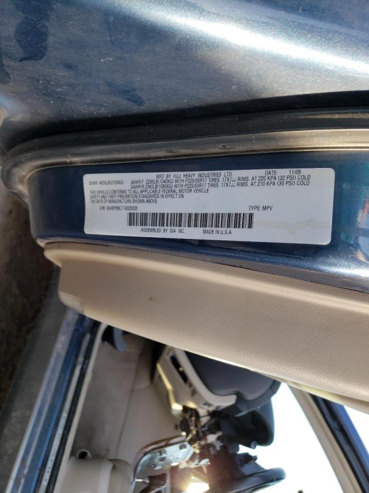 Photo 10 from auction – 2007 SUBARU LEGACY OUT with VIN 4S4BP86C774325005