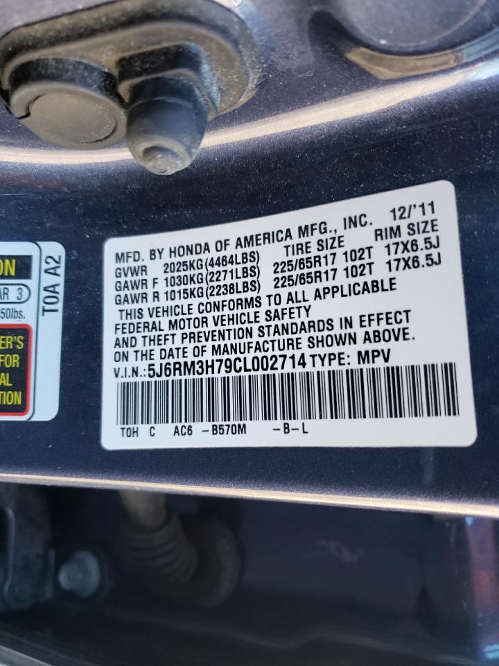 Photo 10 from auction – 2012 HONDA CR-V EXL with VIN 5J6RM3H79CL002714