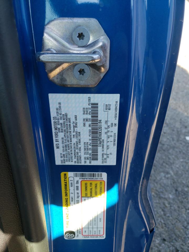 Photo 10 from auction – 2019 FORD MUSTANG with VIN 1FA6P8THXK5201194