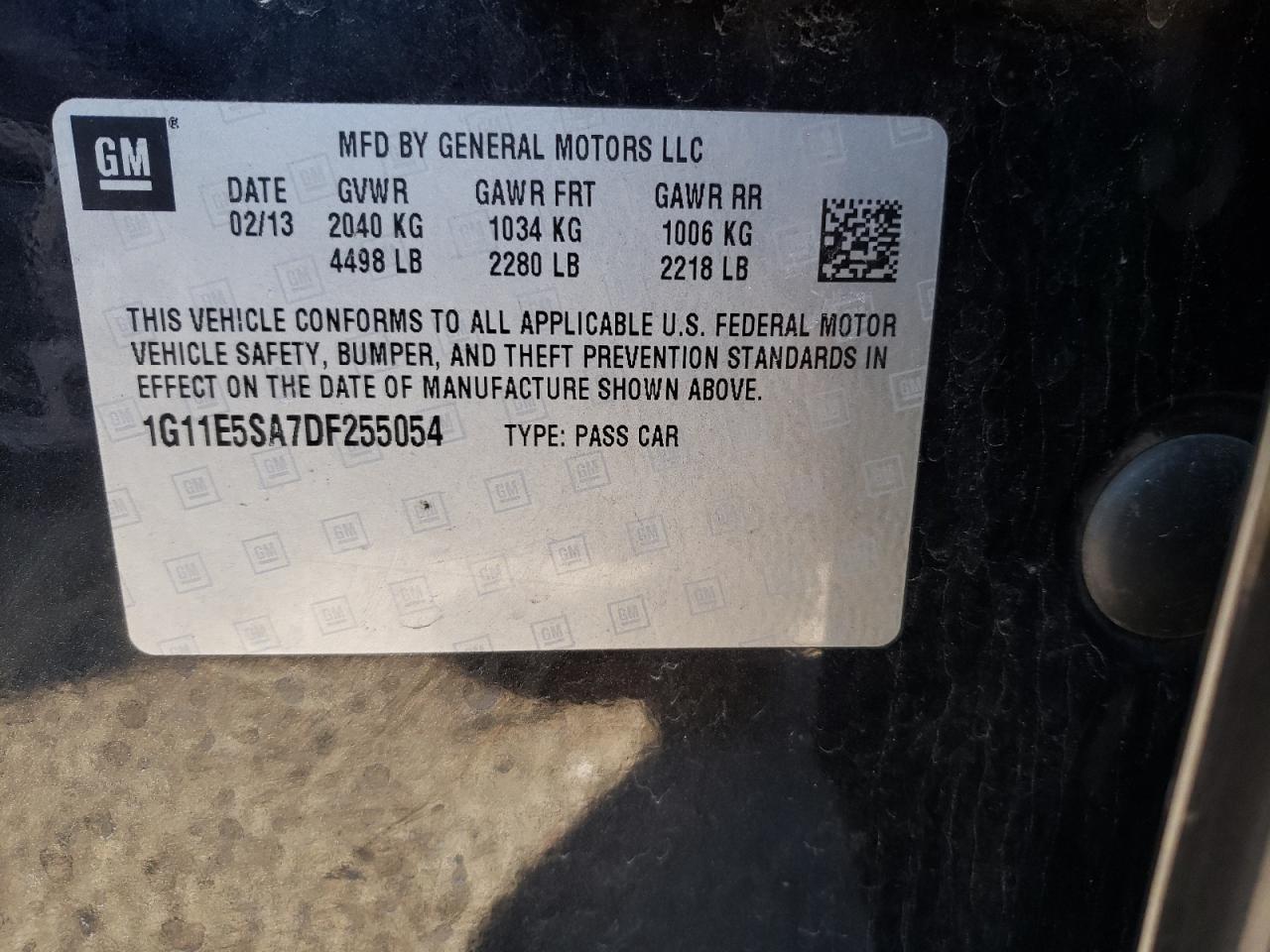 Photo 10 from auction – 2013 CHEVROLET MALIBU 2LT with VIN 1G11E5SA7DF255054