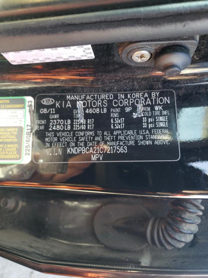 Photo 10 from auction – 2012 KIA SPORTAGE L with VIN KNDPBCA21C7217563
