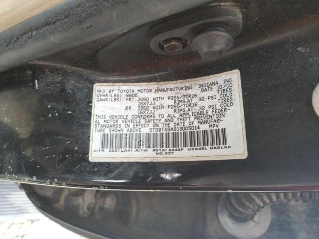 Photo 10 from auction – 2001 TOYOTA SEQUOIA LI with VIN 5TDBT48A81S005014
