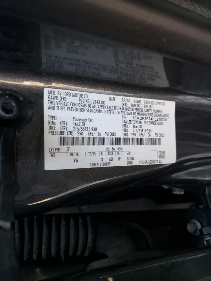 Photo 10 from auction – 2015 FORD FOCUS SE with VIN 1FADP3F24FL210749