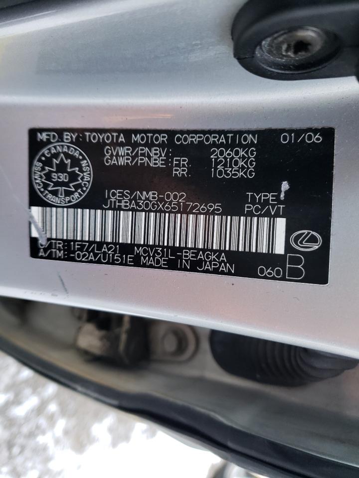 Photo 10 from auction – 2006 LEXUS ES 330 with VIN JTHBA30GX65172695
