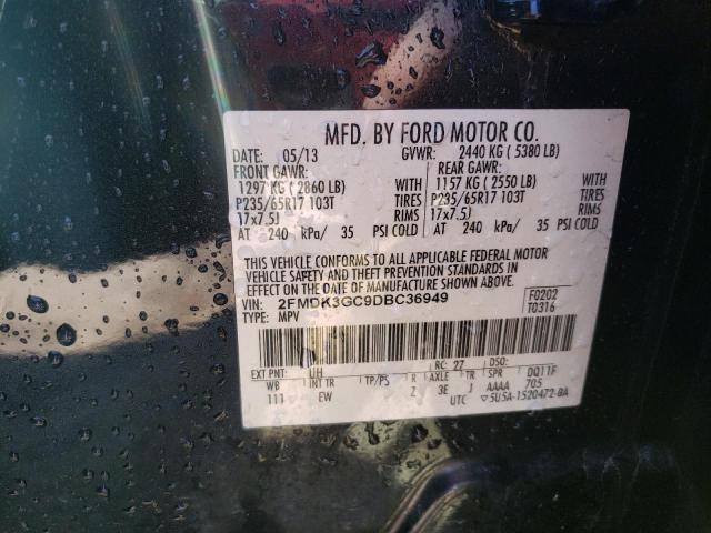 Photo 10 from auction – 2013 FORD EDGE SE with VIN 2FMDK3GC9DBC36949