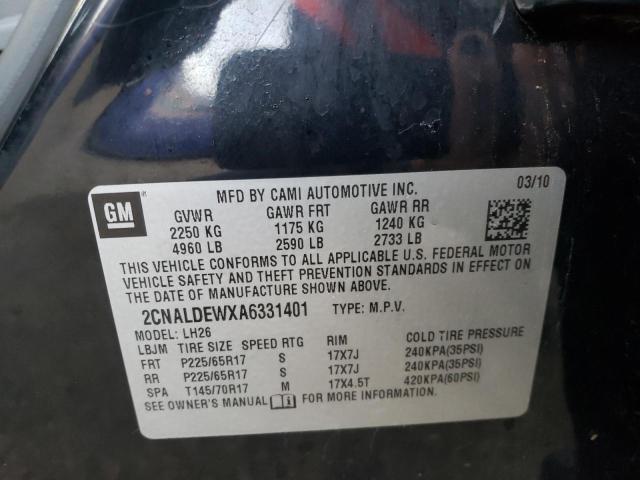 Photo 10 from auction – 2010 CHEVROLET EQUINOX LT with VIN 2CNALDEWXA6331401
