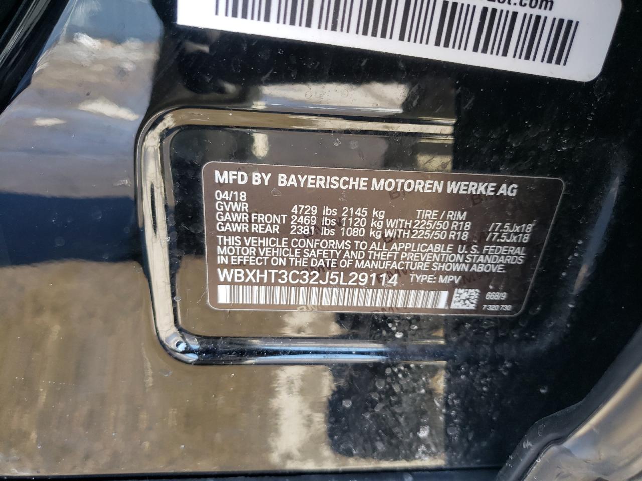Photo 10 from auction – 2018 BMW X1 XDRIVE2 with VIN WBXHT3C32J5L29114