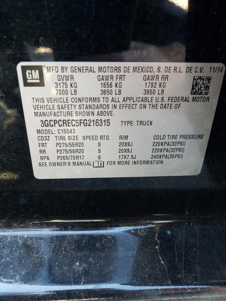 Photo 10 from auction – 2015 CHEVROLET SILVERADO with VIN 3GCPCREC5FG216315