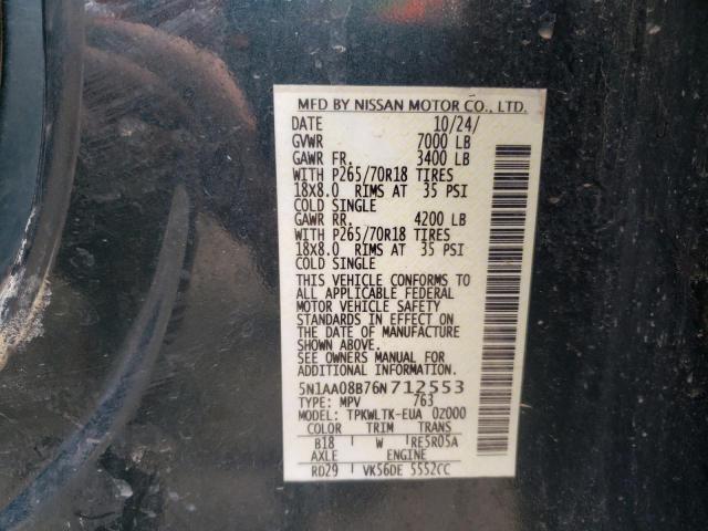 Photo 10 from auction – 2006 NISSAN ARMADA SE with VIN 5N1AA08B76N712553