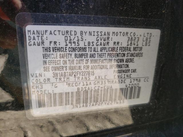 Photo 10 from auction – 2015 NISSAN SENTRA S with VIN 3N1AB7AP2FY227615