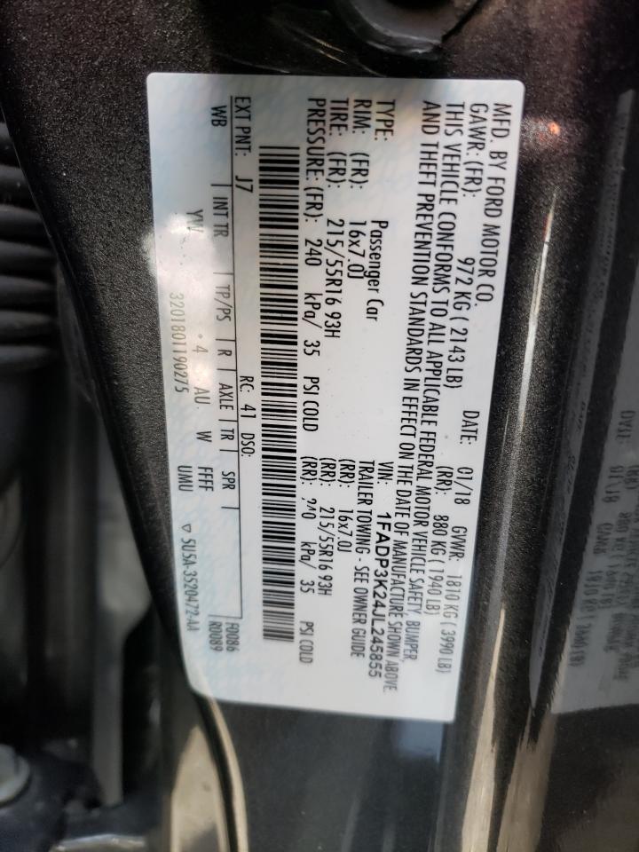 Photo 10 from auction – 2018 FORD FOCUS SE with VIN 1FADP3K24JL245855