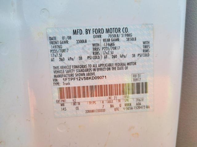Photo 10 from auction – 2008 FORD F150 with VIN 1FTPF12V58KD09071