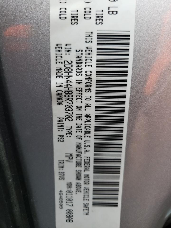 Photo 10 from auction – 2008 DODGE GRAND CARA with VIN 2D8HN44H88R703702