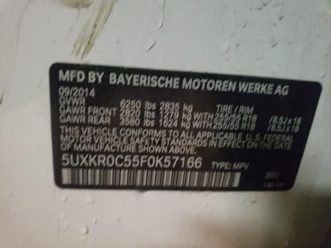 Photo 10 from auction – 2015 BMW X5 XDRIVE3 with VIN 5UXKR0C55F0K57166