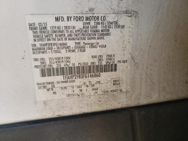 Photo 10 from auction – 2015 FORD TAURUS LIM with VIN 1FAHP2F83FG146860
