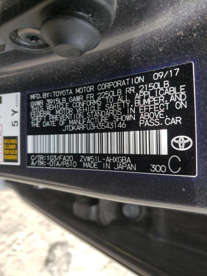Photo 10 from auction – 2017 TOYOTA PRIUS with VIN JTDKARFU3H3543146