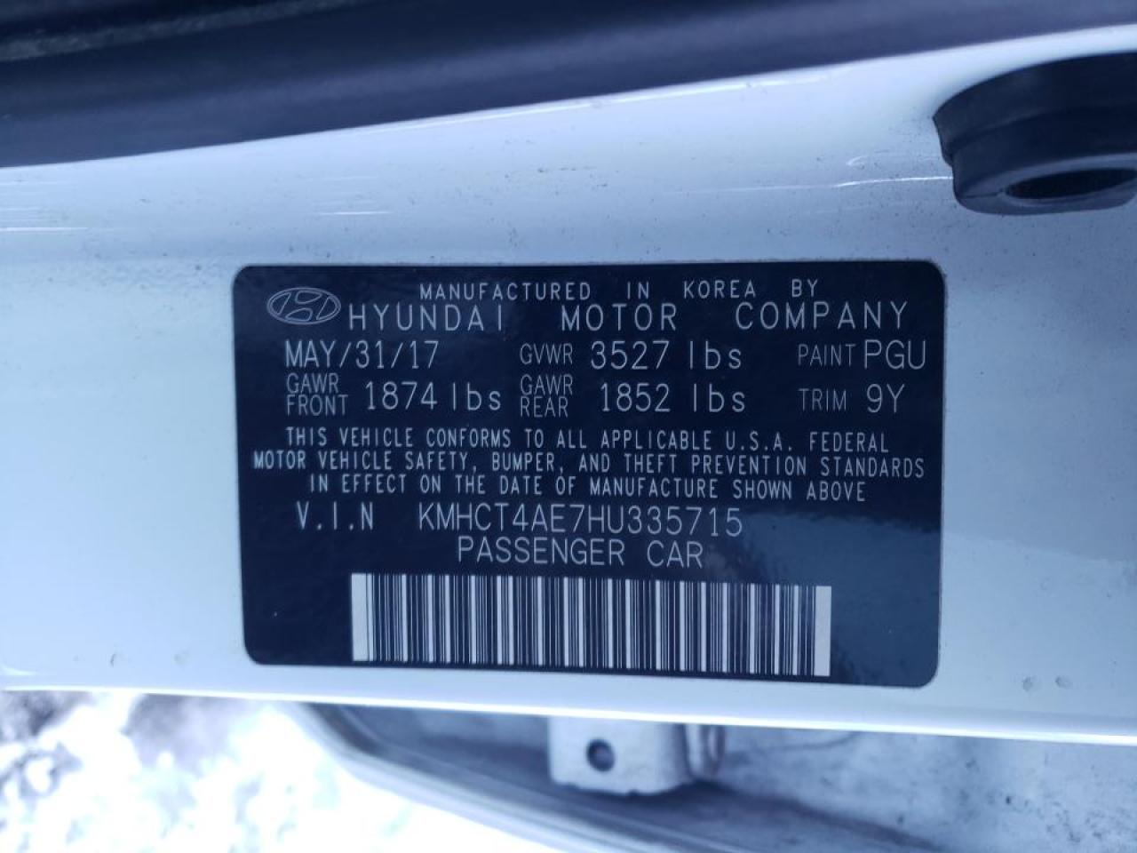 Photo 10 from auction – 2017 HYUNDAI ACCENT SE with VIN KMHCT4AE7HU335715