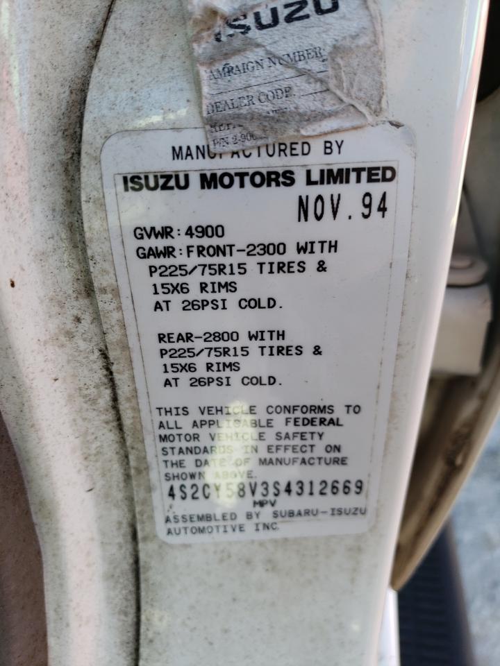 Photo 10 from auction – 1995 ISUZU RODEO S with VIN 4S2CY58V3S4312669