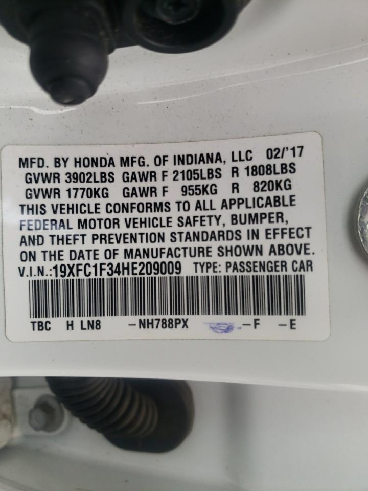 Photo 10 from auction – 2017 HONDA CIVIC EX with VIN 19XFC1F34HE209009