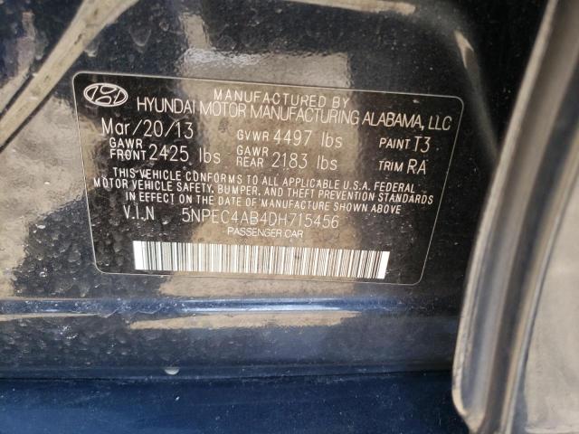Photo 10 from auction – 2013 HYUNDAI SONATA SE with VIN 5NPEC4AB4DH715456