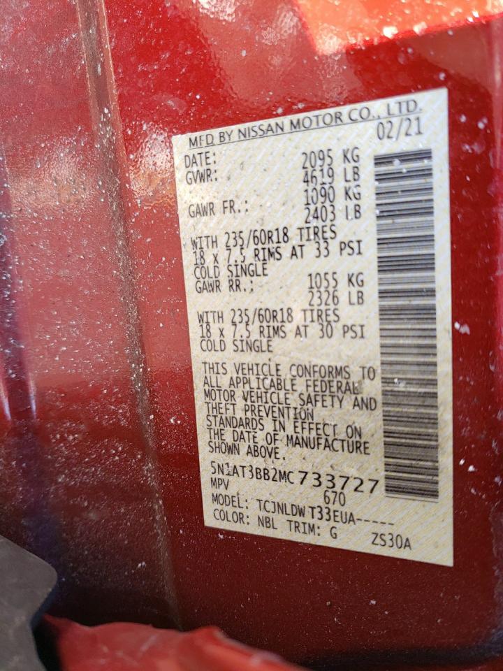 Photo 10 from auction – 2021 NISSAN ROGUE SV with VIN 5N1AT3BB2MC733727