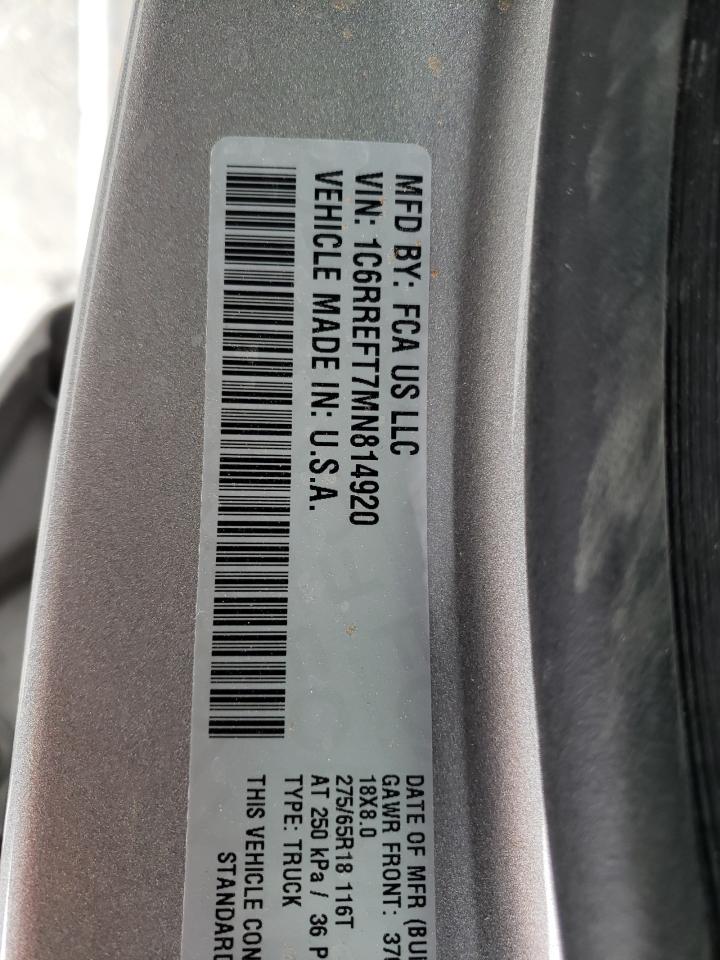 Photo 10 from auction – 2021 RAM 1500 BIG H with VIN 1C6RREFT7MN814920