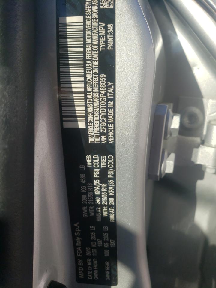 Photo 10 from auction – 2016 FIAT 500X LOUNG with VIN ZFBCFYDT0GP488059
