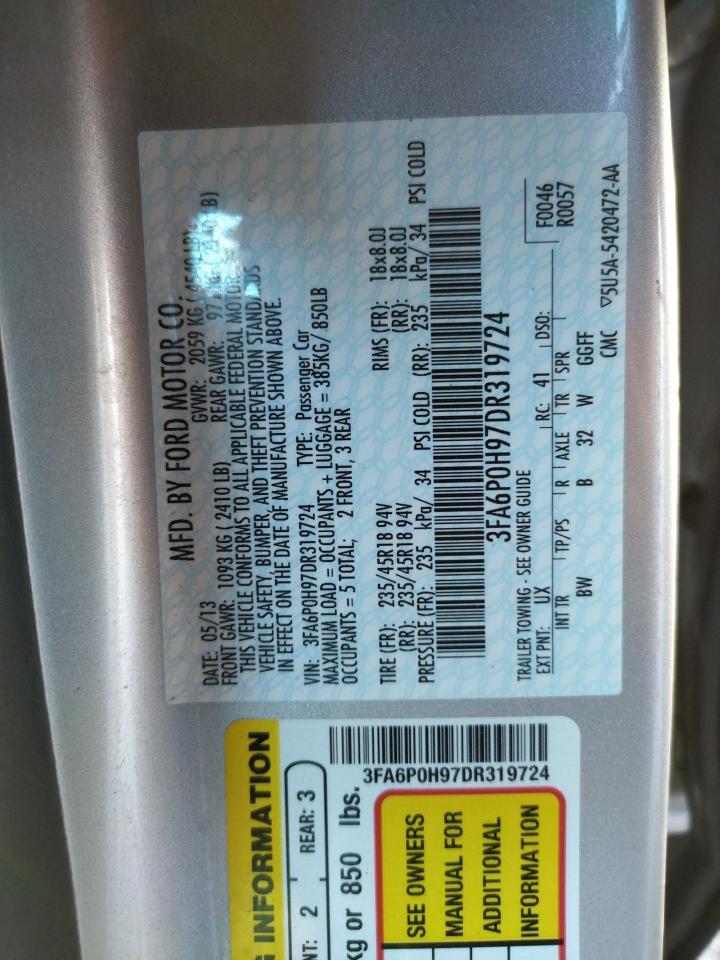 Photo 10 from auction – 2013 FORD FUSION SE with VIN 3FA6P0H97DR319724
