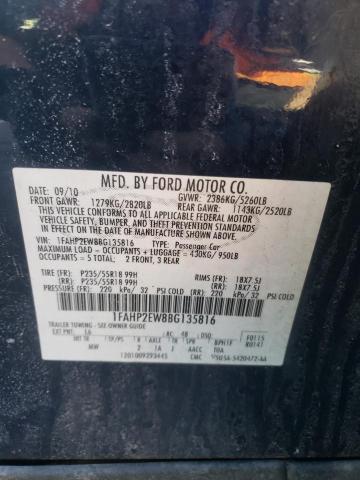 Photo 10 from auction – 2011 FORD TAURUS SEL with VIN 1FAHP2EW8BG135816