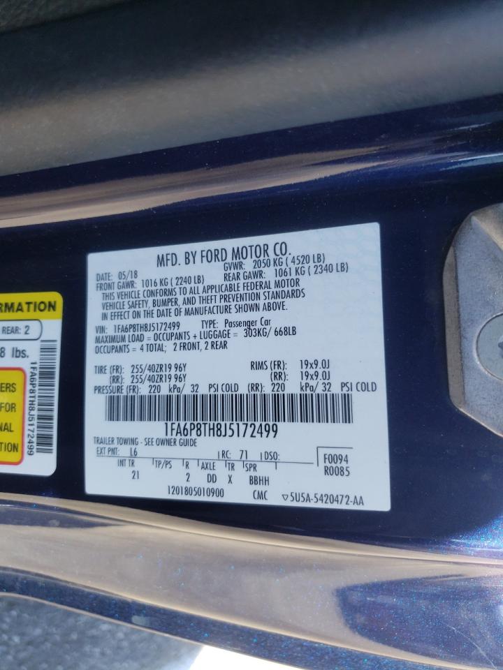 Photo 10 from auction – 2018 FORD MUSTANG with VIN 1FA6P8TH8J5172499