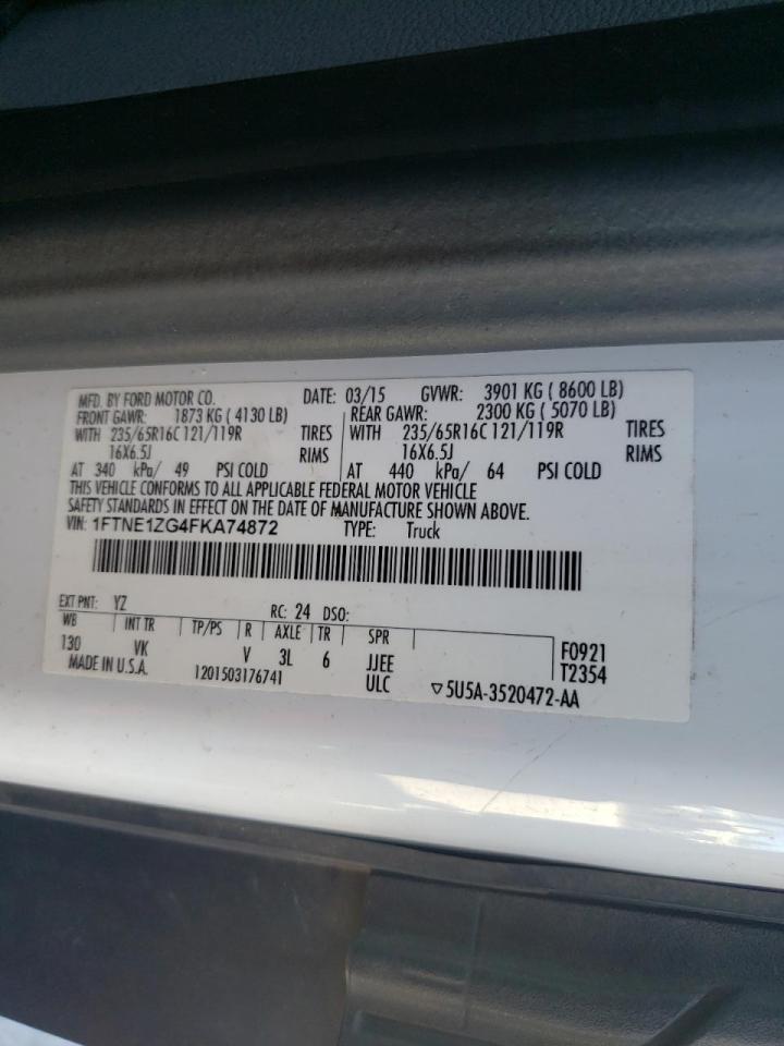Photo 10 from auction – 2015 FORD TRANSIT T- with VIN 1FTNE1ZG4FKA74872