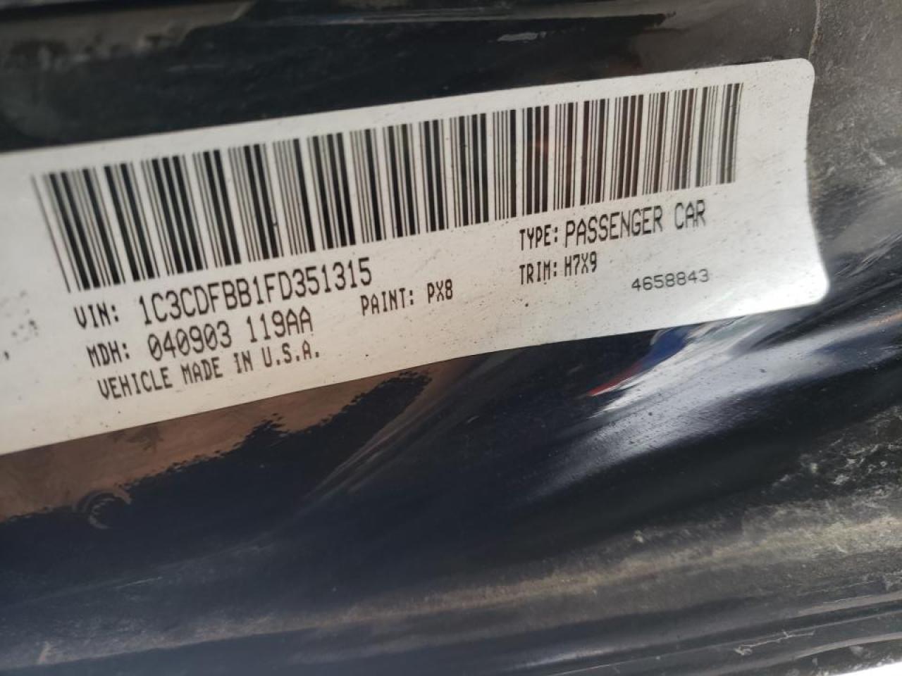 Photo 10 from auction – 2015 DODGE DART SXT with VIN 1C3CDFBB1FD351315