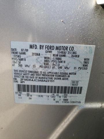 Photo 10 from auction – 2010 FORD EDGE SEL with VIN 2FMDK4JC3ABA23151