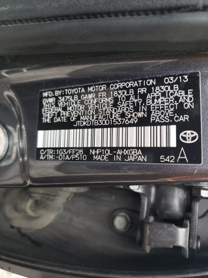 Photo 10 from auction – 2013 TOYOTA PRIUS C with VIN JTDKDTB30D1537649