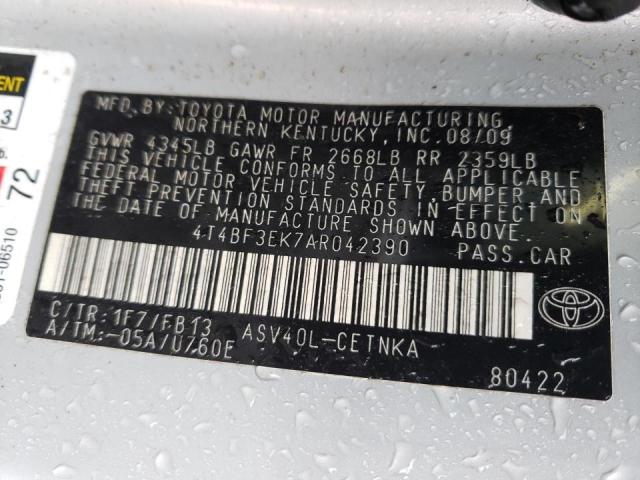 Photo 10 from auction – 2010 TOYOTA CAMRY BASE with VIN 4T4BF3EK7AR042390