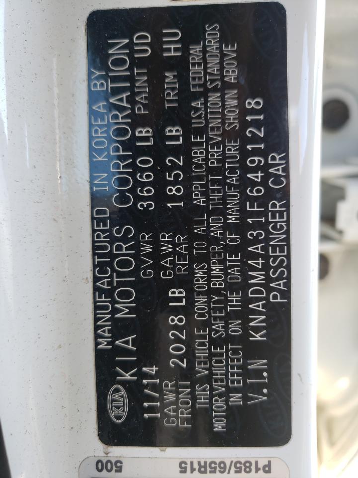 Photo 10 from auction – 2015 KIA RIO LX with VIN KNADM4A31F6491218