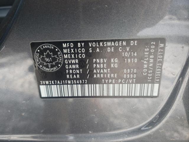 Photo 10 from auction – 2015 VOLKSWAGEN JETTA BASE with VIN 3VW2K7AJ1FM354972